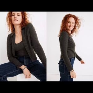 Madewell Dark Gray Cardigan and Tank Set